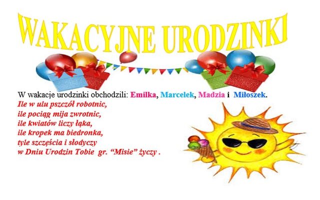 Wakacyjne urodzinki